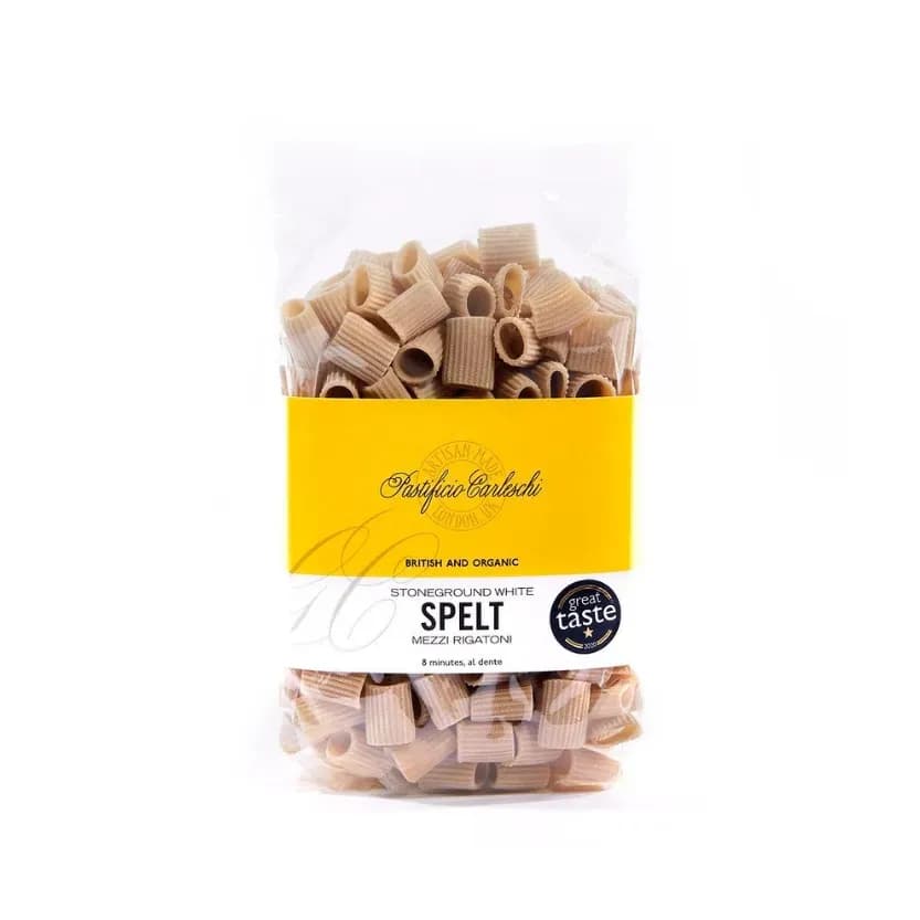 Spelt White Mezzi Rigatoni - Organic